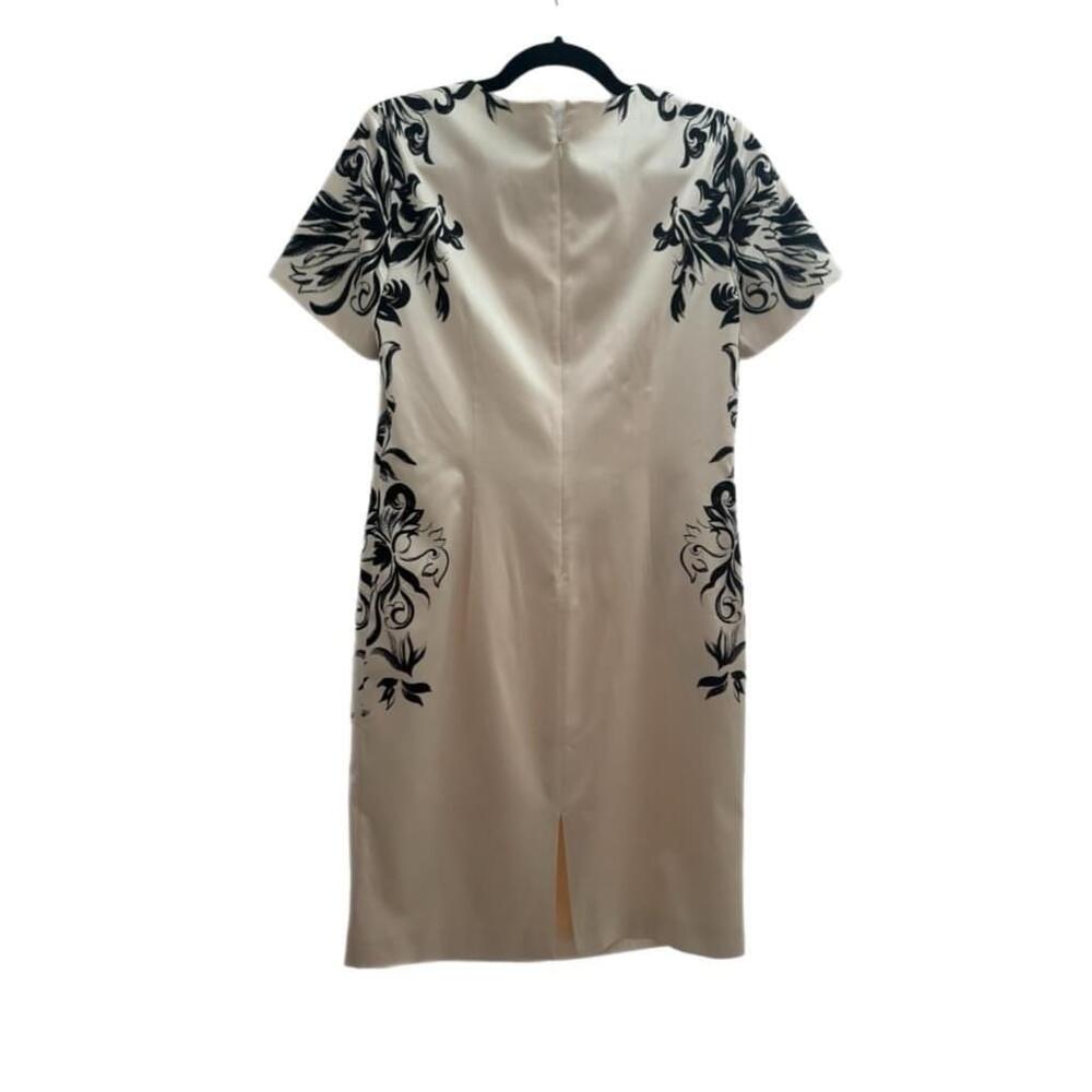 Women's St. John Dress Size 8 Cream/Black - Picture 3 of 4